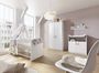 Chambre bébé Classic White lit évolutif 70x140 cm commode et armoire 2 portes bois blanc