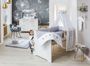 Chambre bébé Coco lit évolutif 70x140 cm et commode bois blanc et hêtre