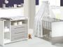 Chambre bébé Eco Silber lit 70x140 cm et commode à langer bois blanc et pin argenté