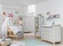 Chambre bébé Miami lit évolutif 70x140 cm commode et armoire bois gris et hêtre