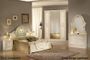 Chambre complète 6 pièces avec lit capitonné bois brillant beige Soraya 160