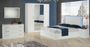 Chambre complète 6 pièces bois brillant blanc Ambre 180