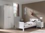 Chambre enfant 3 pièces lit chevet et armoire 2 portes laqué bois blanc Lewis 90x200 cm