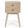 Chevet 3 tiroirs ALANNIS – bois massif naturel & poignées acier