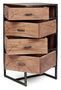 Chiffonnier 4 tiroirs en bois clair d'acacia vernis mat et acier noir Makune 45 cm