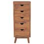 Chiffonnier 5 tiroirs 40x30x100 cm Bois de teck massif