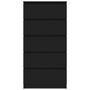 Chiffonnier 5 tiroirs Noir 60x35x121 cm