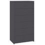 Chiffonnier 6 tiroirs Gris 50x34x96 cm