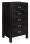 Chiffonnier bois de sapin noir 5 tiroirs Peno L 44 cm