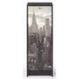 Classeur à rideau noir BOSTA 104 cm – Meuble de rangement sécurisé 5 niches avec serrure
