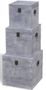 Coffre de rangement carré bois gris Arania - 3 pièces