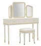 Coiffeuse Camille blanche avec miroir et tabouret design