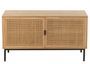 Commode 2 portes KLAKO – Bois naturel & cannage