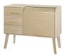 Commode 3 tiroirs avec rideau HAPPY 110 cm – Meuble de rangement moderne avec niche