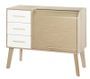 Commode 3 tiroirs avec rideau HAPPY 110 cm – Meuble de rangement moderne avec niche