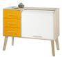Commode 3 tiroirs avec rideau HAPPY 110 cm – Meuble de rangement moderne avec niche