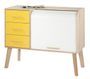 Commode 3 tiroirs avec rideau HAPPY 110 cm – Meuble de rangement moderne avec niche