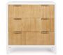 Commode 3 tiroirs CHARLEY 80 cm – Blanc & naturel