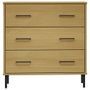 Commode 3 tiroirs Marron 77x40x79,5 cm Bois massif OSLO