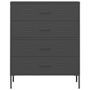 Commode 4 tiroirs Klako 80 cm - Acier mat