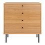 Commode 4 tiroirs KYOTO – Chêne & métal noir