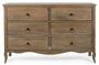 Commode 6 tiroirs DOMIKA 125 cm – Bois massif de manguier & poignées en fonte