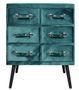 Commode 6 tiroirs velours vert Patio