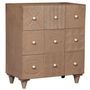 Commode 9 tiroirs bois massif marron Toojar