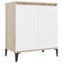 Commode Blanc et chêne sonoma 60x35x70 cm