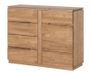 Commode en bois de chêne rustique 1 porte 4 tiroirs Manky 108 cm