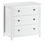 Commode enfant AMORI – 3 tiroirs, blanc laqué & fermeture silencieuse