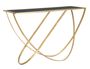 Console Anneau métal doré verre design sinueux luxe