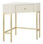 Console d’angle cuir matelassé doré design Sharon