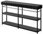 Console design bois anthracite et métal noir Tonya 152 cm