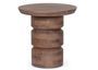 Table basse ronde en bois massif marron CORTEZ