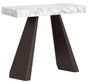 Console extensible design blanc effet marbre et gris foncé 8 places 40 à 196 cm Diamant