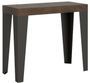Console extensible design bois et acier mat Flavio