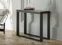 Console extensible gris béton et pieds métal anthracite 4 personnes 45 à 90 cm Elatra