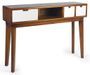 Console KRETOS - bois massif marron et blanc – 110 cm – 3 tiroirs