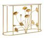 Console métal doré et miroir design floral Flow