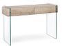 Console moderne bois naturel et verre trempé Anya 110 cm