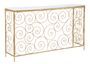 Console Spirale effet marbre blanc et métal doré design élégant