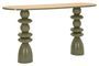 Console verte design en métal avec plateau en bois Caro