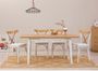 Ensemble 1 table extensible et 4 chaises bois naturel et blanc Kontante