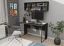 Ensemble bureau et étagère murale bois anthracite Kasper 120 cm