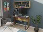 Ensemble bureau et étagère murale bois marron et bois clair Kasper 120 cm