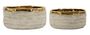 Ensemble de 2 cache-pots bas texture naturelle dorée design MELY