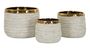 Ensemble de 3 cache-pots cylindriques intérieur doré design MELY