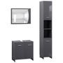 Ensemble de meubles de bain 3 pcs Gris brillant