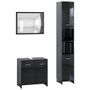 Ensemble de meubles de bain 3 pcs Noir brillant